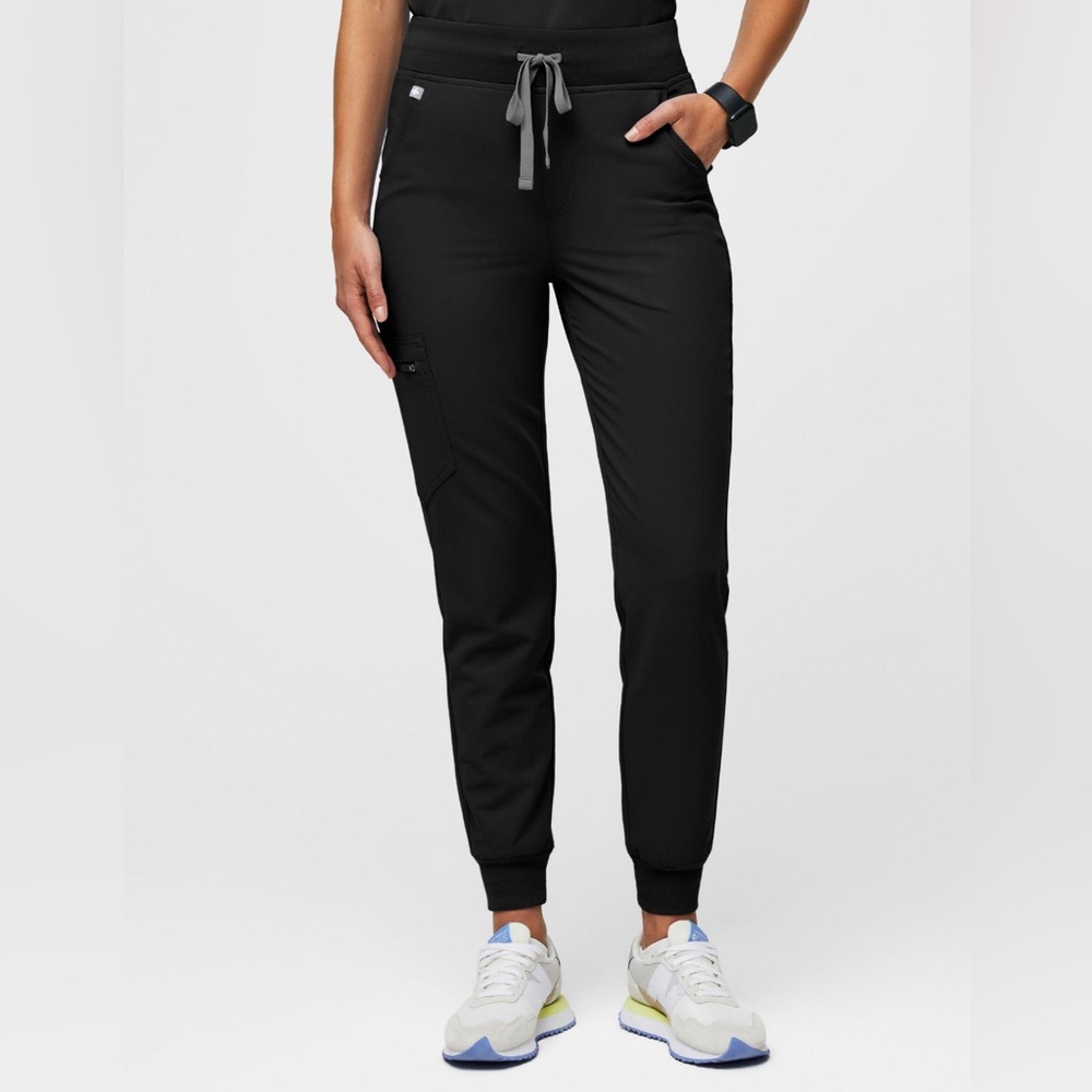 FIGS ZAMORA High Waisted Jogger Scrub Pants BLACK size MP